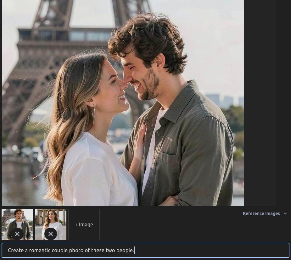 Using reference images to create a couple photo