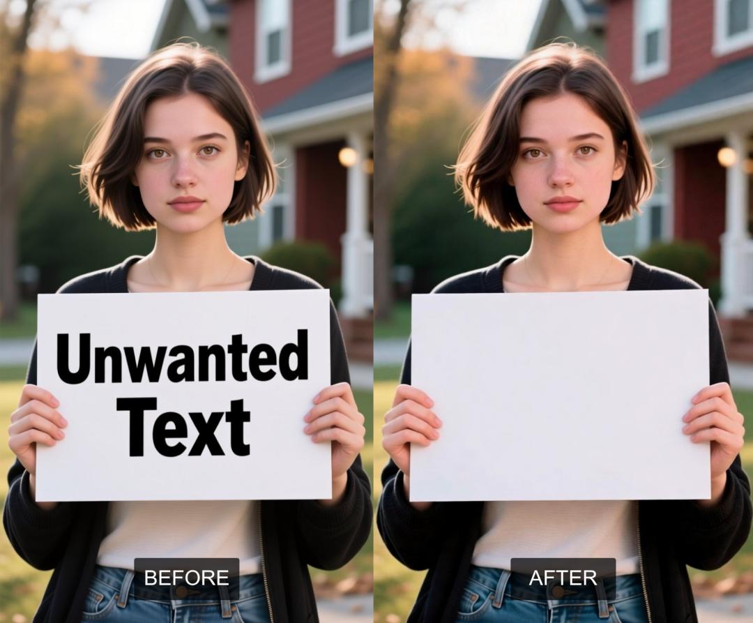 Sample output of AiSudo AI Text Remover from Image tool