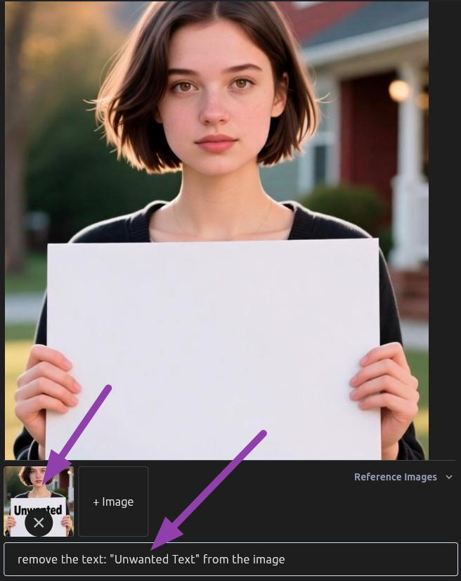 Remove text using prompt